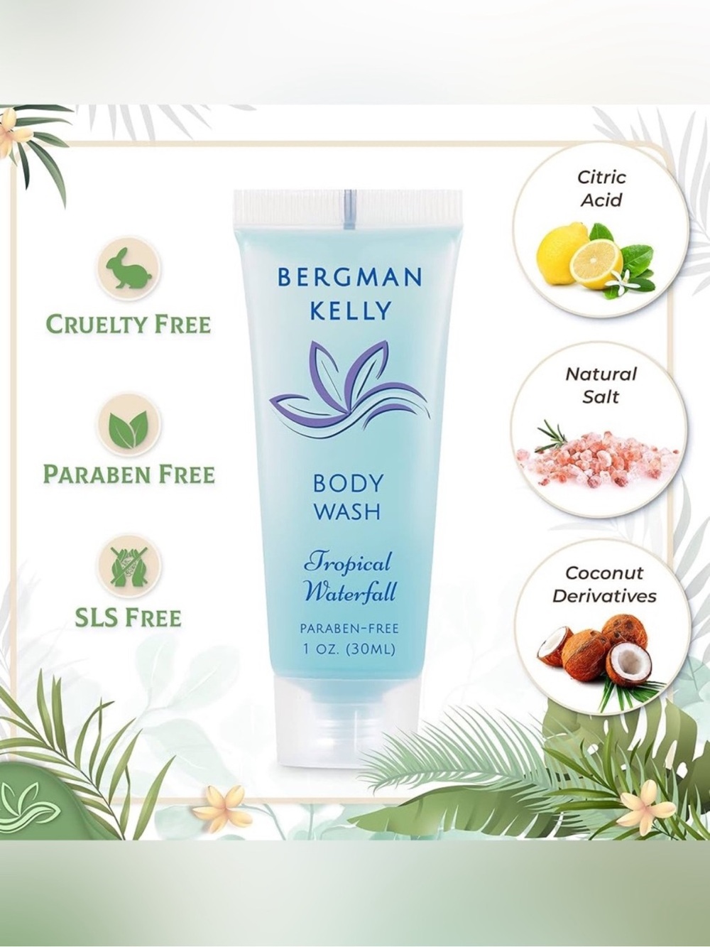 10 Bergman Kelly Tropical Waterfall Body Washes - TRAVEL SIZE - NEW